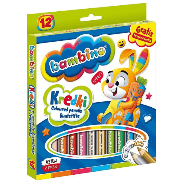 Kredki grube okrągłe 12 kolorów Bambino